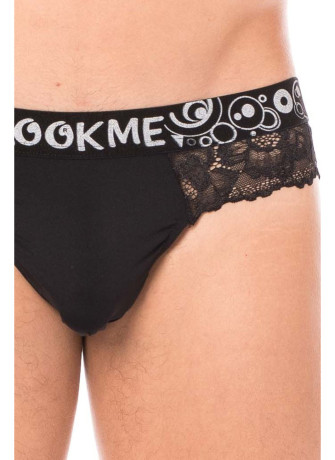 String noir en dentelle délicate - LM2006-57BLK
